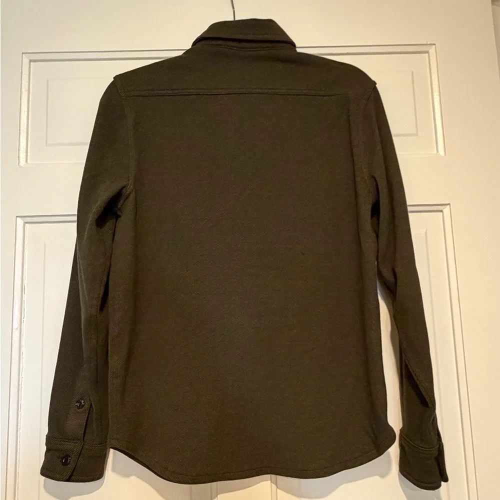 J. Crew Olive Green Seaboard Soft Knit Button-Down Utility Shirt